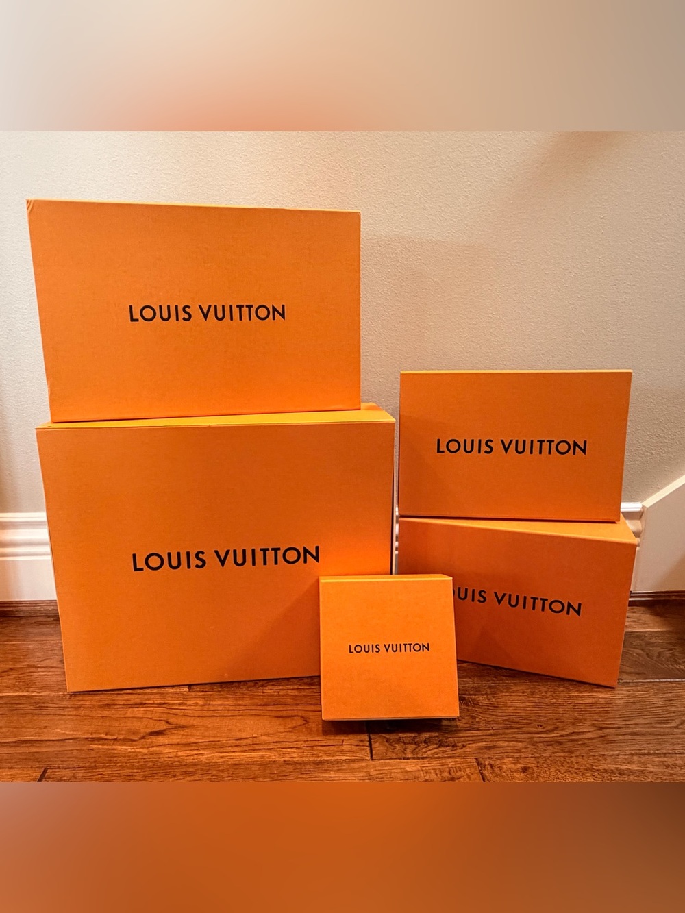 Louis Vuitton Boxes. 5 total in multiple sizes.